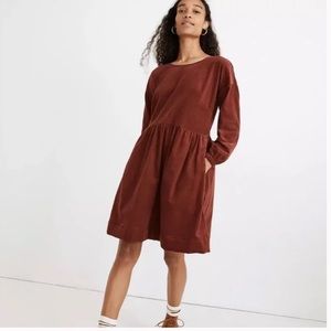 Madewell Corduroy Puff sleeve dress.
